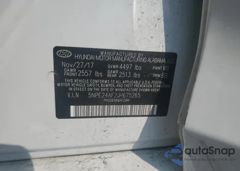 2018 Hyundai Sonata Se from USA, damaged, VIN 5NPE24AF2JH675265